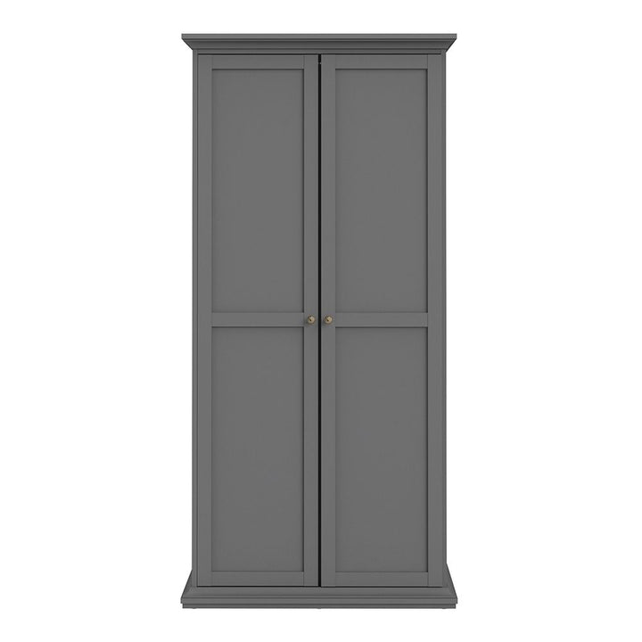 Paris Wardrobe with 2 Doors in Matt Grey