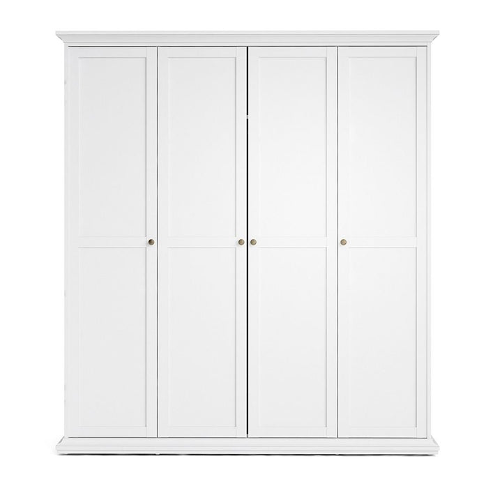 Paris Wardrobe with 4 Doors in White