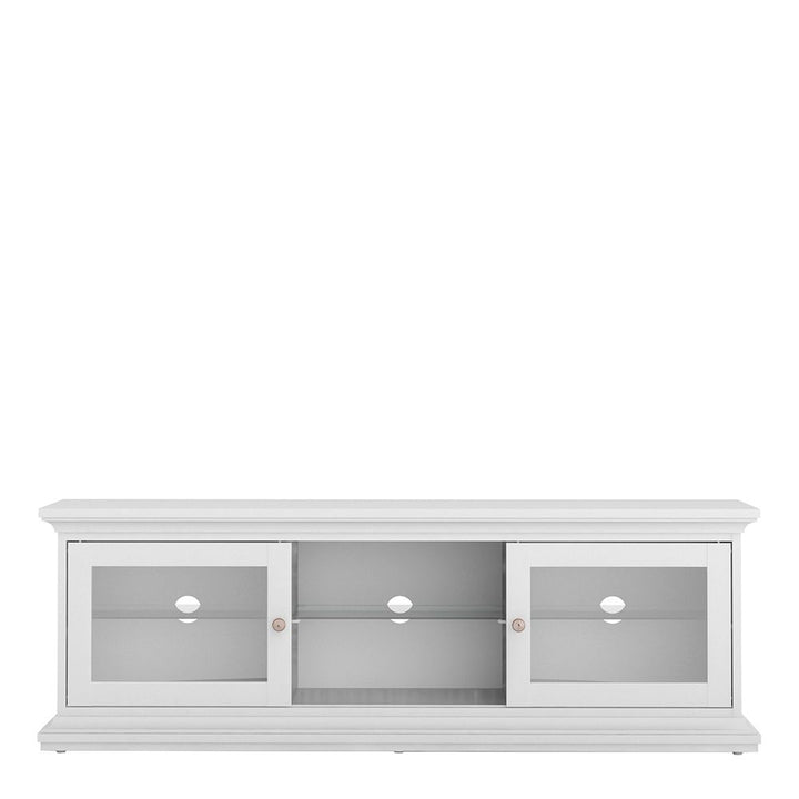 Paris TV Unit Wide 2 Doors 1 Shelf in White